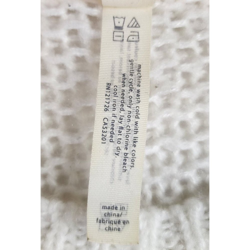 Aeropostale Sweater Womens Small Gray White Striped Casual Preppy Open Knit Top - Picture 10 of 10